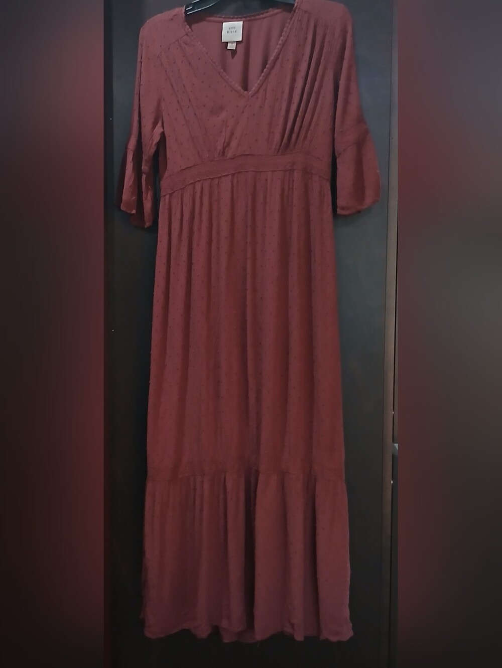 Knox Rose Dusty Rose Maxi Dress with Gathered Skirt